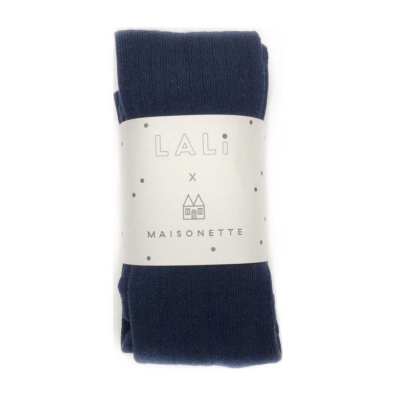 *Exclusive* Ribbed Cotton Tights, Navy Blue *Exclusive* Ribbed Cotton Tights, Navy Blue