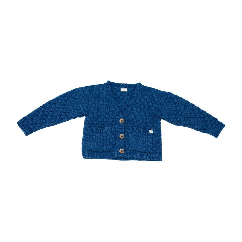 Alpaca Wool Cardigan, Blue Alpaca Wool Cardigan, Blue
