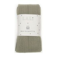 *Exclusive* Ribbed Cotton Tights, Sage
