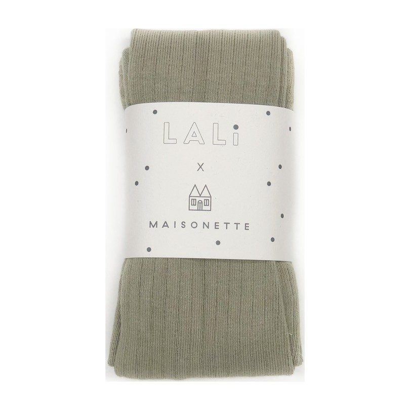 *Exclusive* Ribbed Cotton Tights, Sage *Exclusive* Ribbed Cotton Tights, Sage