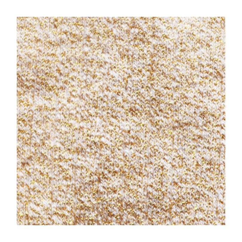 *Exclusive* Ribbed Cotton Tights, Cream Lurex *Exclusive* Ribbed Cotton Tights, Cream Lurex