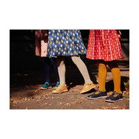 *Exclusive* Ribbed Cotton Tights, Navy Blue