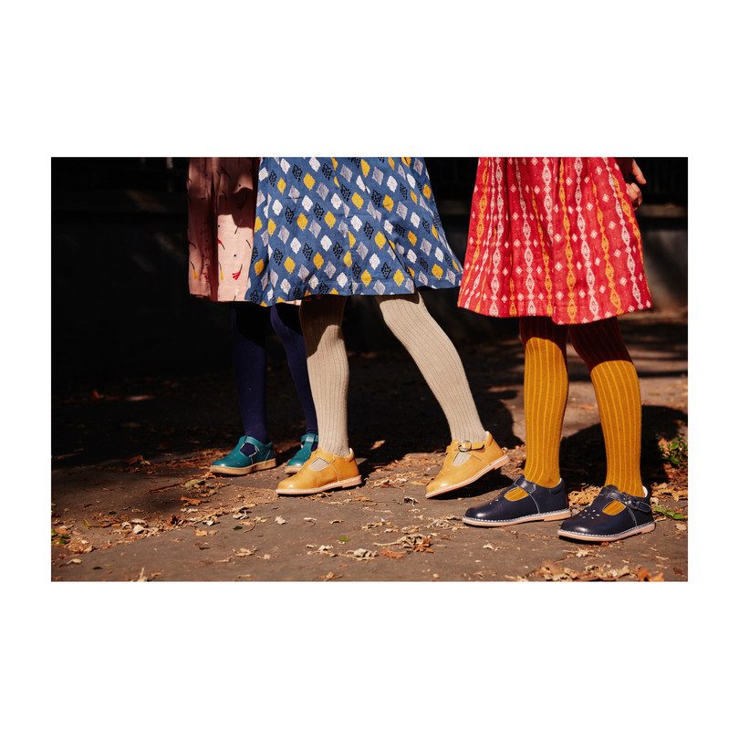 *Exclusive* Ribbed Cotton Tights, Navy Blue *Exclusive* Ribbed Cotton Tights, Navy Blue