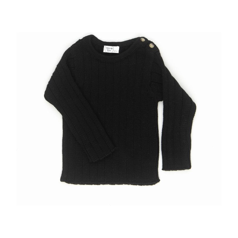 Solid Rib Sweater, Black Solid Rib Sweater, Black