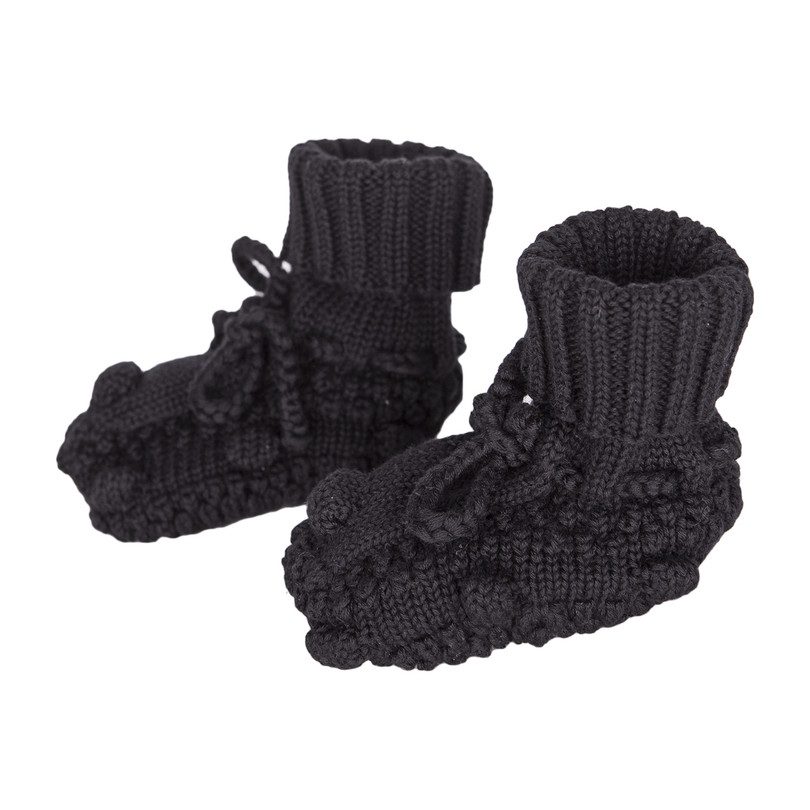 Knitted Booties, Black Knitted Booties, Black