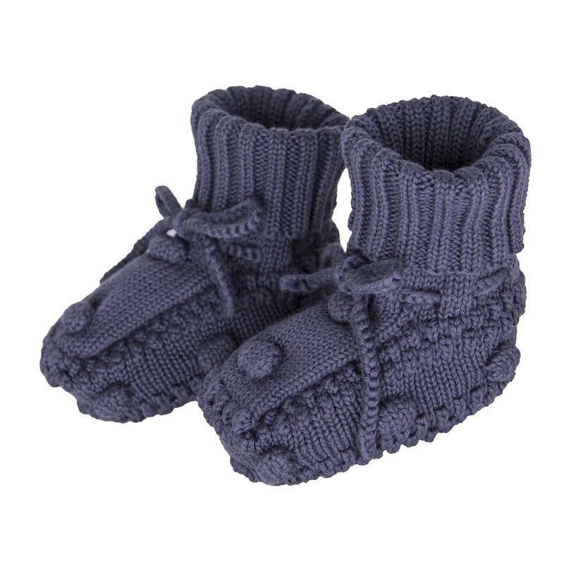 Knitted Booties, Navy Knitted Booties, Navy