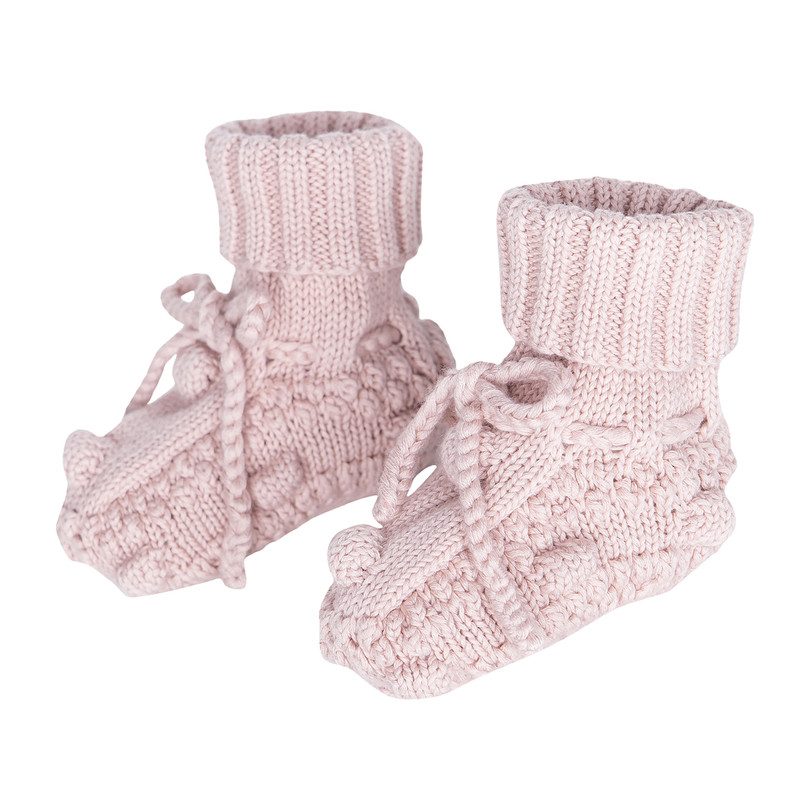 Knitted Booties, Dusty Rose Knitted Booties, Dusty Rose