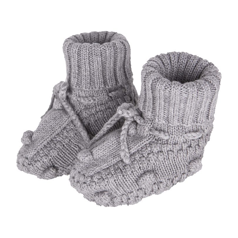 Knitted Booties, Grey Knitted Booties, Grey