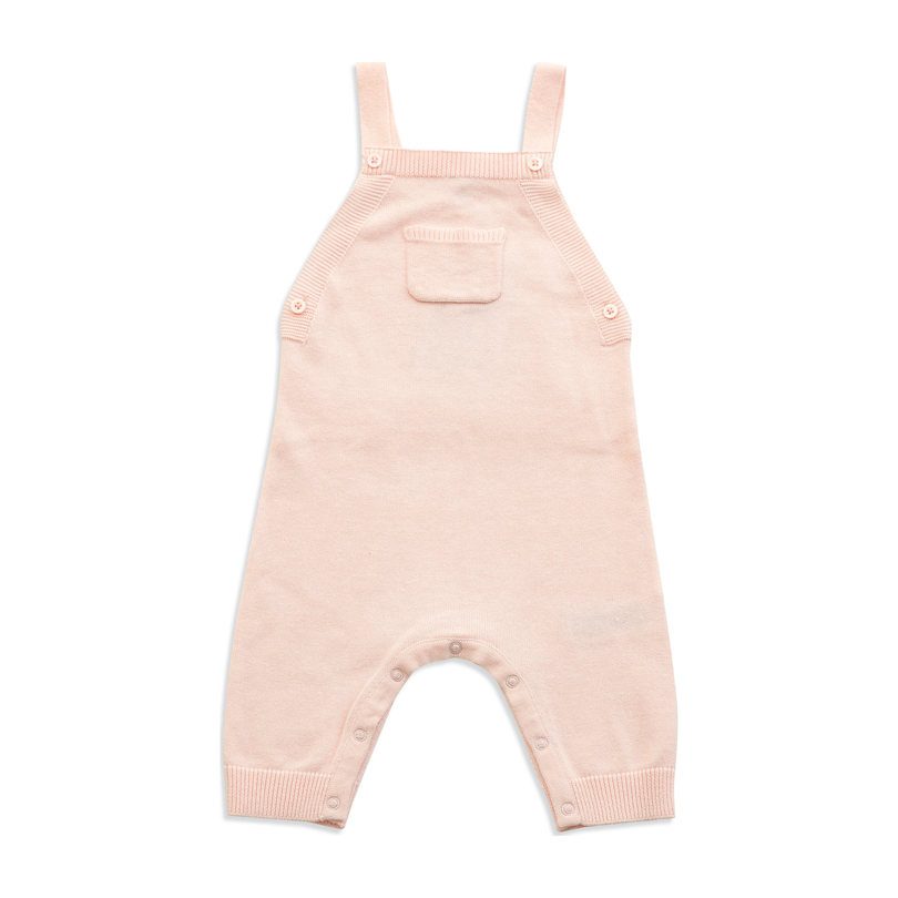 Knit Overall, Light Pink - Rompers - Maisonette