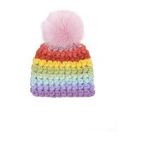 Beanie Stripe Hat, Pastel Rainbow