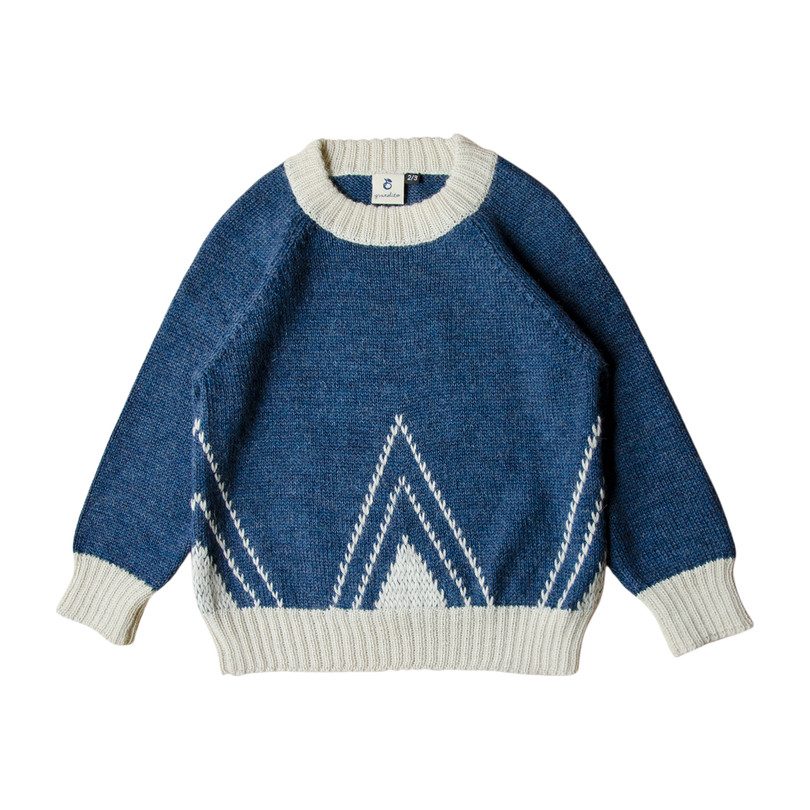 Knitted Baby Alpaca Sweater, Moonlight Blue Knitted Baby Alpaca Sweater, Moonlight Blue