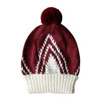 Knitted Baby Alpaca Beanie, Garnet Red