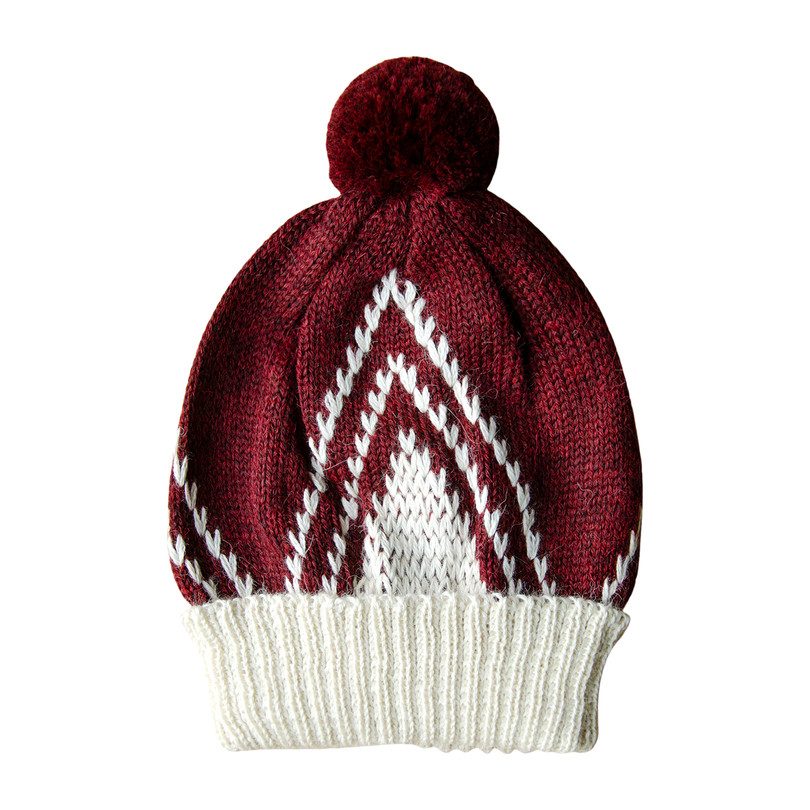 Knitted Baby Alpaca Beanie, Garnet Red Knitted Baby Alpaca Beanie, Garnet Red