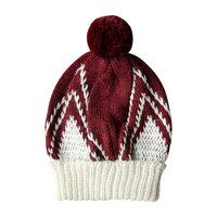 Knitted Baby Alpaca Beanie, Garnet Red