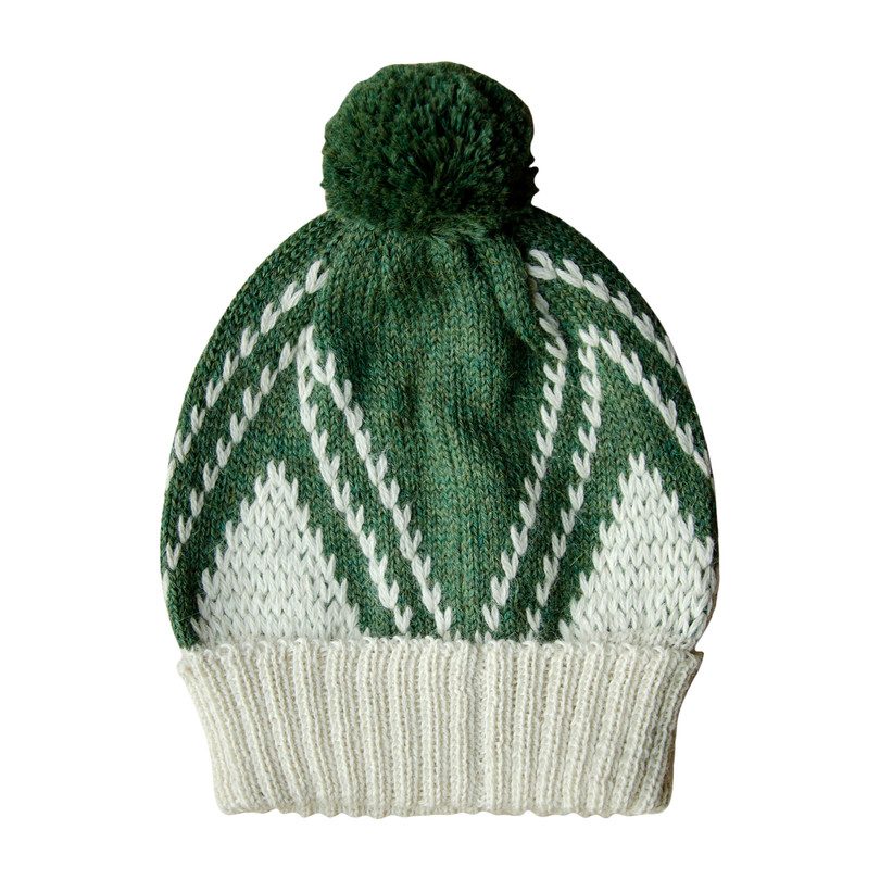 Knitted Baby Alpaca Beanie, Moss Green Knitted Baby Alpaca Beanie, Moss Green