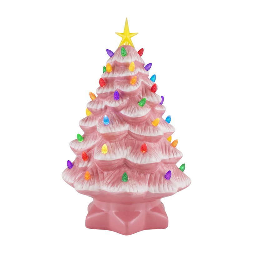 Nostalgic 14" Christmas Tree, Pink Nostalgic 14" Christmas Tree, Pink
