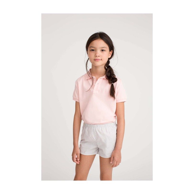 Catherine Pull-On Short, Grey Stripe Catherine Pull-On Short, Grey Stripe