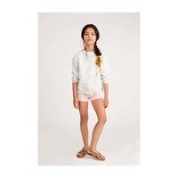 Catherine Pull-On Short, Pale Pink Cotton Muslin