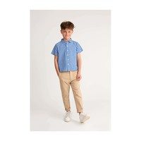 Ollie Short Sleeve Button Down, Royal Gingham