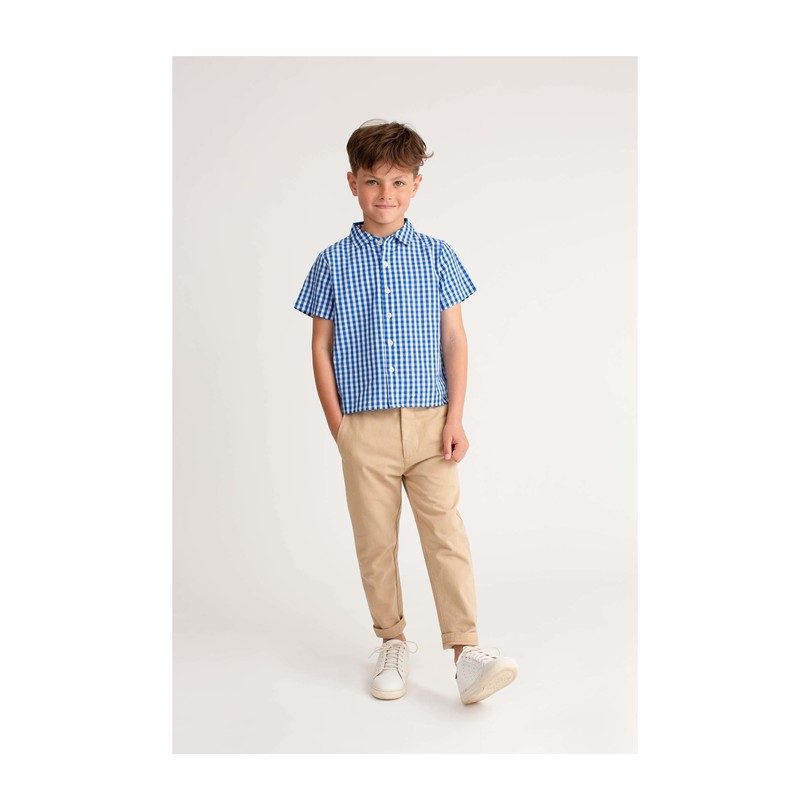 Ollie Short Sleeve Button Down, Royal Gingham Ollie Short Sleeve Button Down, Royal Gingham