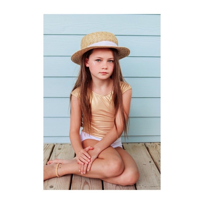 Venezuela One Piece Swimsuit, Gold And White Colorblock Venezuela One Piece Swimsuit, Gold And White Colorblock