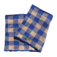 Check Scarf, Cobalt/Oatmeal