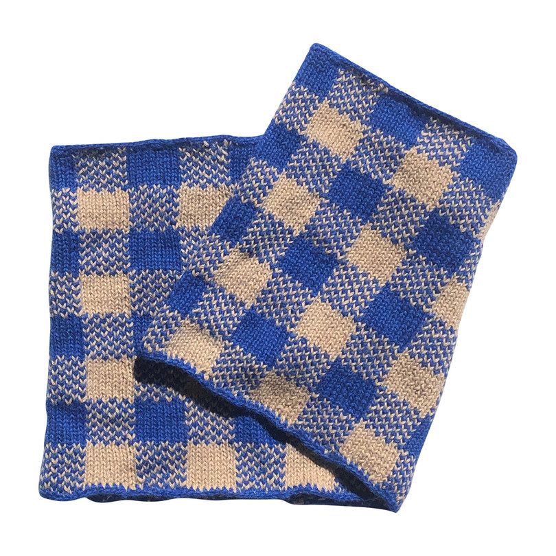 Check Scarf, Cobalt/Oatmeal Check Scarf, Cobalt/Oatmeal