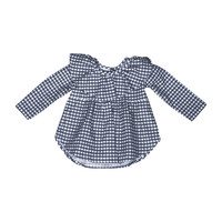 Pepa Poplin Blouse, Charcoal Gingham