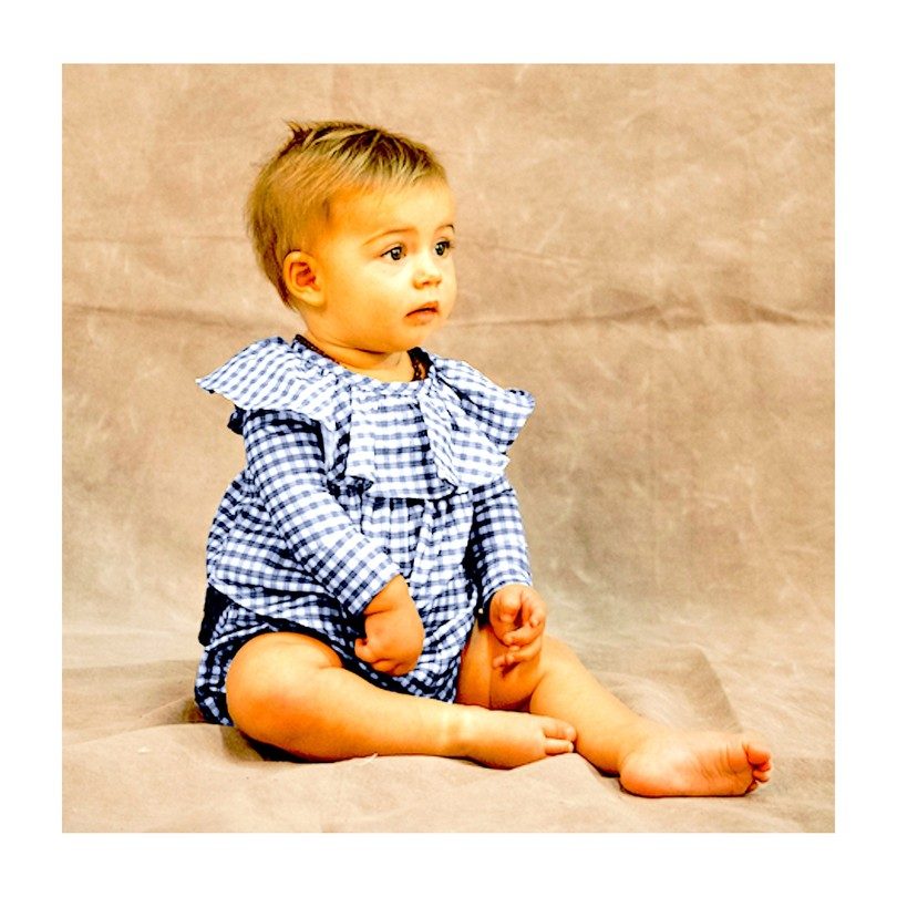 Pepa Poplin Blouse, Charcoal Gingham Pepa Poplin Blouse, Charcoal Gingham