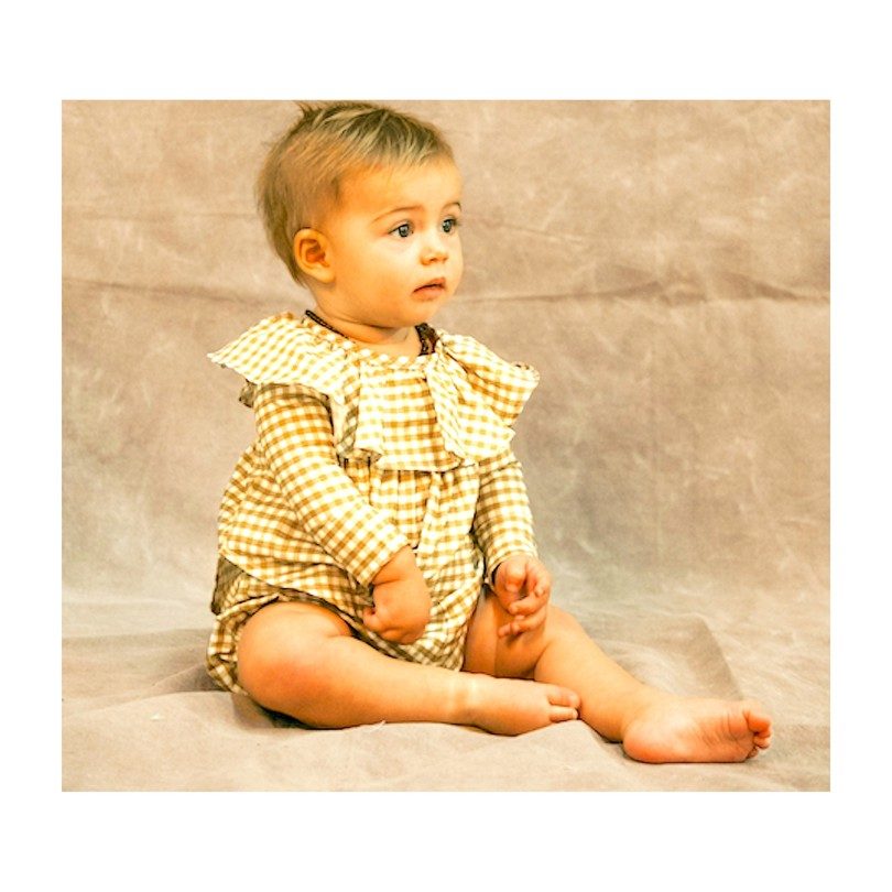 Pepa Poplin Blouse, Mustard Gingham Pepa Poplin Blouse, Mustard Gingham