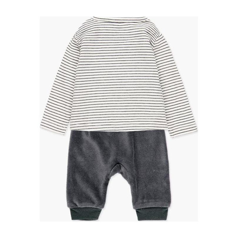 Knit T-Shirt & Trousers Set, White Knit T-Shirt & Trousers Set, White