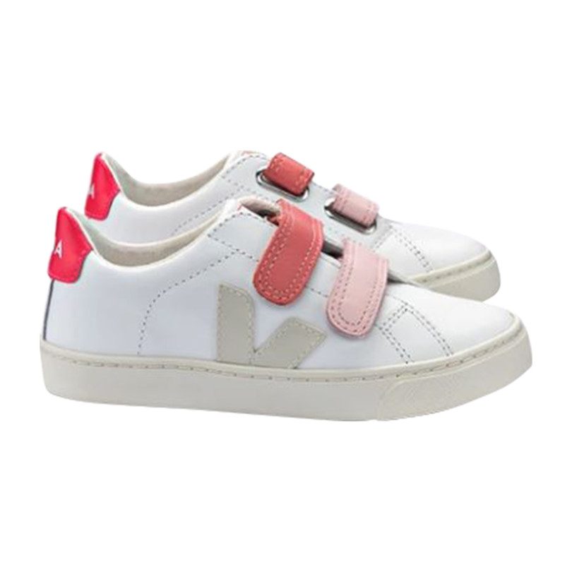 Esplar Velcro Leather Sneaker, Extra White and Pierre Rose - Shoes ...