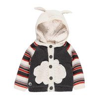 Hooded Knit Jacket, Black