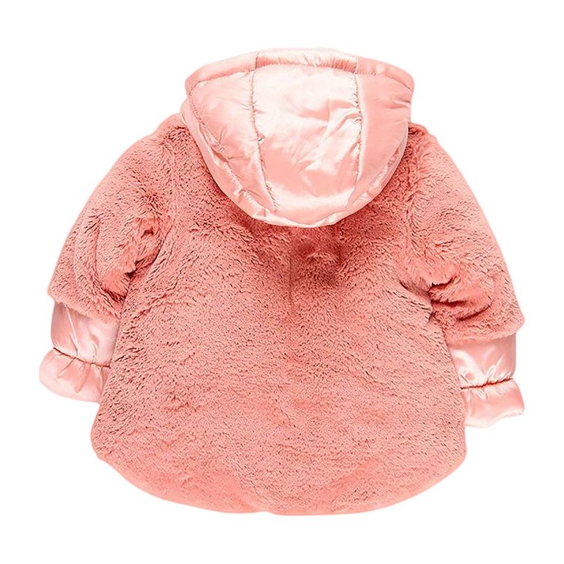 Fluffy and Warm Fabric Parka, Flamingo Pink Fluffy and Warm Fabric Parka, Flamingo Pink