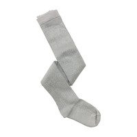 *Exclusive* Ribbed Cotton Tights, Grey Lurex