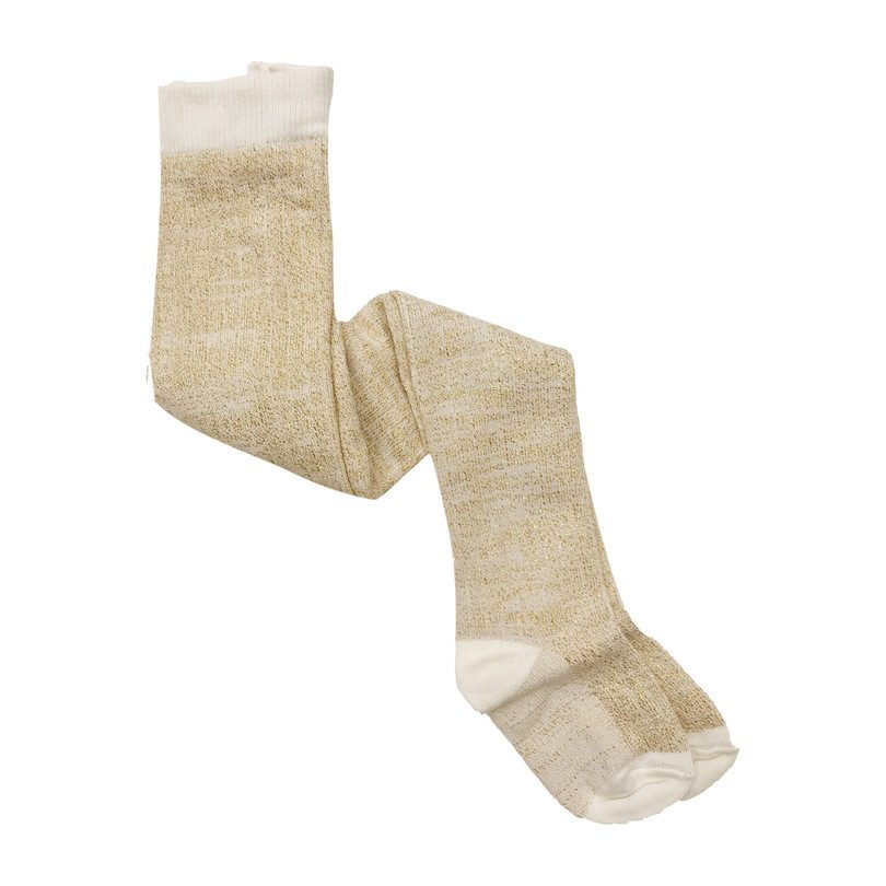 *Exclusive* Ribbed Cotton Tights, Cream Lurex *Exclusive* Ribbed Cotton Tights, Cream Lurex