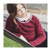 Bridget Knitted Sweater, Tawny Port Bordeaux