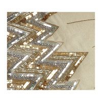 Hand-Beaded Tree Skirt, Metallic Starburst