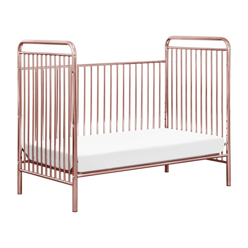 Jubilee 3in1 Convertible Metal Crib, Pink Chrome Cribs &