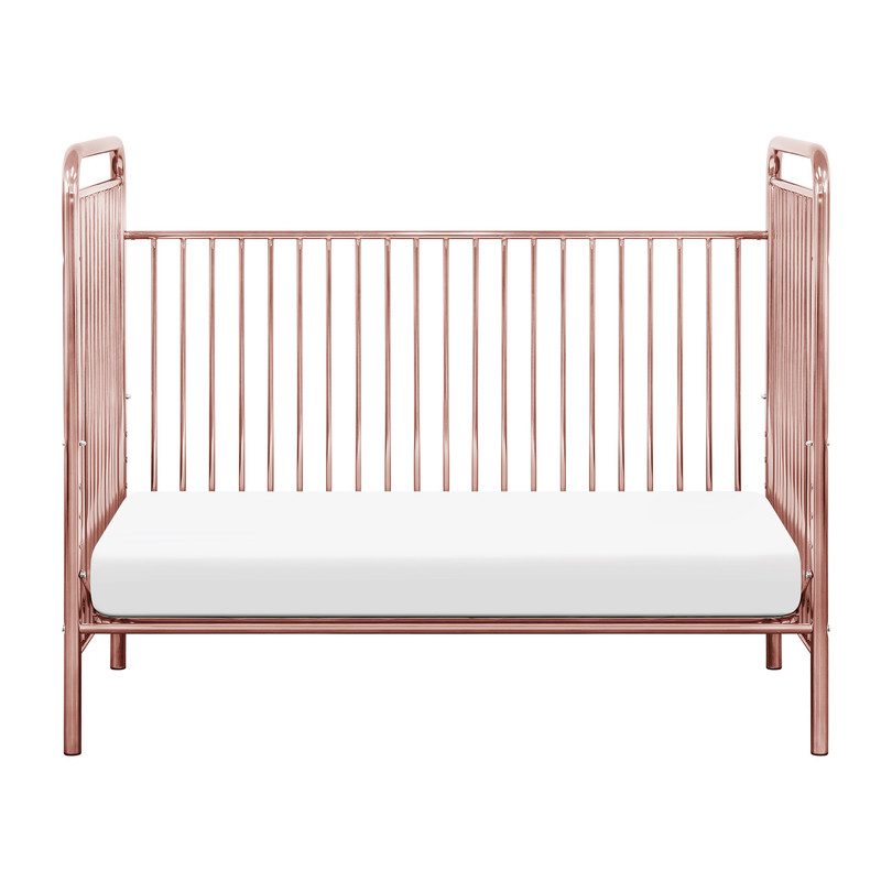 Jubilee 3in1 Convertible Metal Crib, Pink Chrome Cribs &