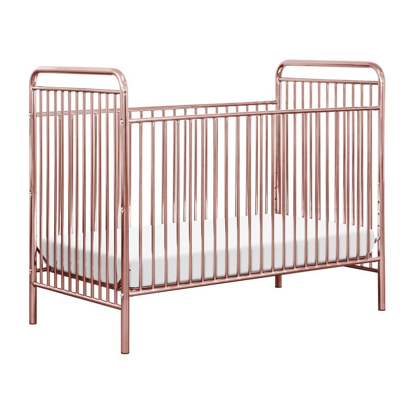 Jubilee 3in1 Convertible Metal Crib, Pink Chrome Cribs &