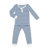 Nautical Stripes Long Pajamas, Navy