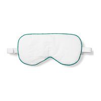 Adult Traditional Eye Mask, White & Green Piping
