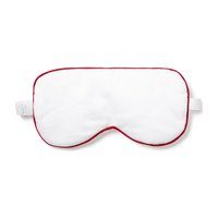 Adult Traditional Eye Mask, White & Red Piping