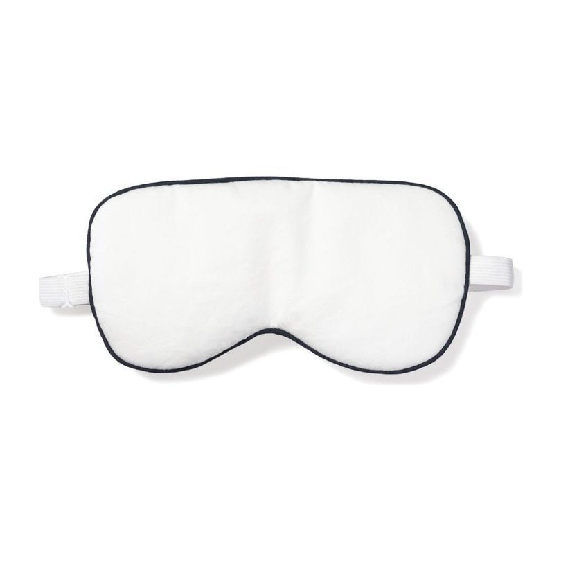 Adult Traditional Eyemask, White & Navy Piping Adult Traditional Eyemask, White & Navy Piping