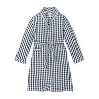 Navy Gingham Robe