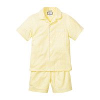 Short Pajama Set, Yellow Gingham