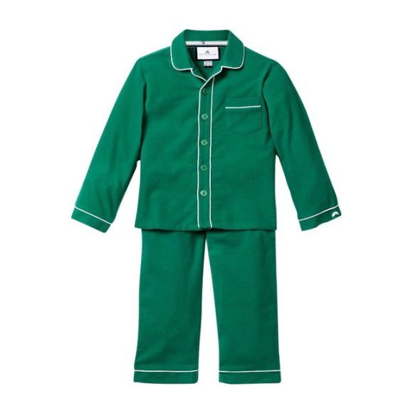 Forest Green Flannel Pajamas with Double Piping Sleepwear