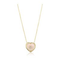 *Exclusive* Opal Puff Heart Pendant, Birthstone Inset