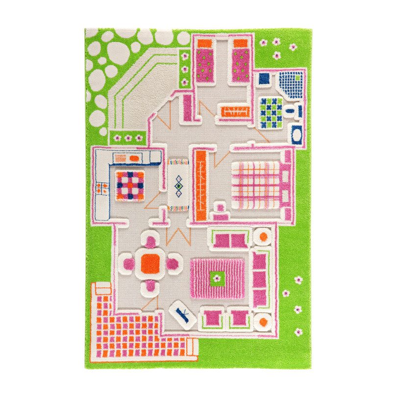 Play House 3-D Play Rug, Green Medium Play House 3-D Play Rug, Green Medium